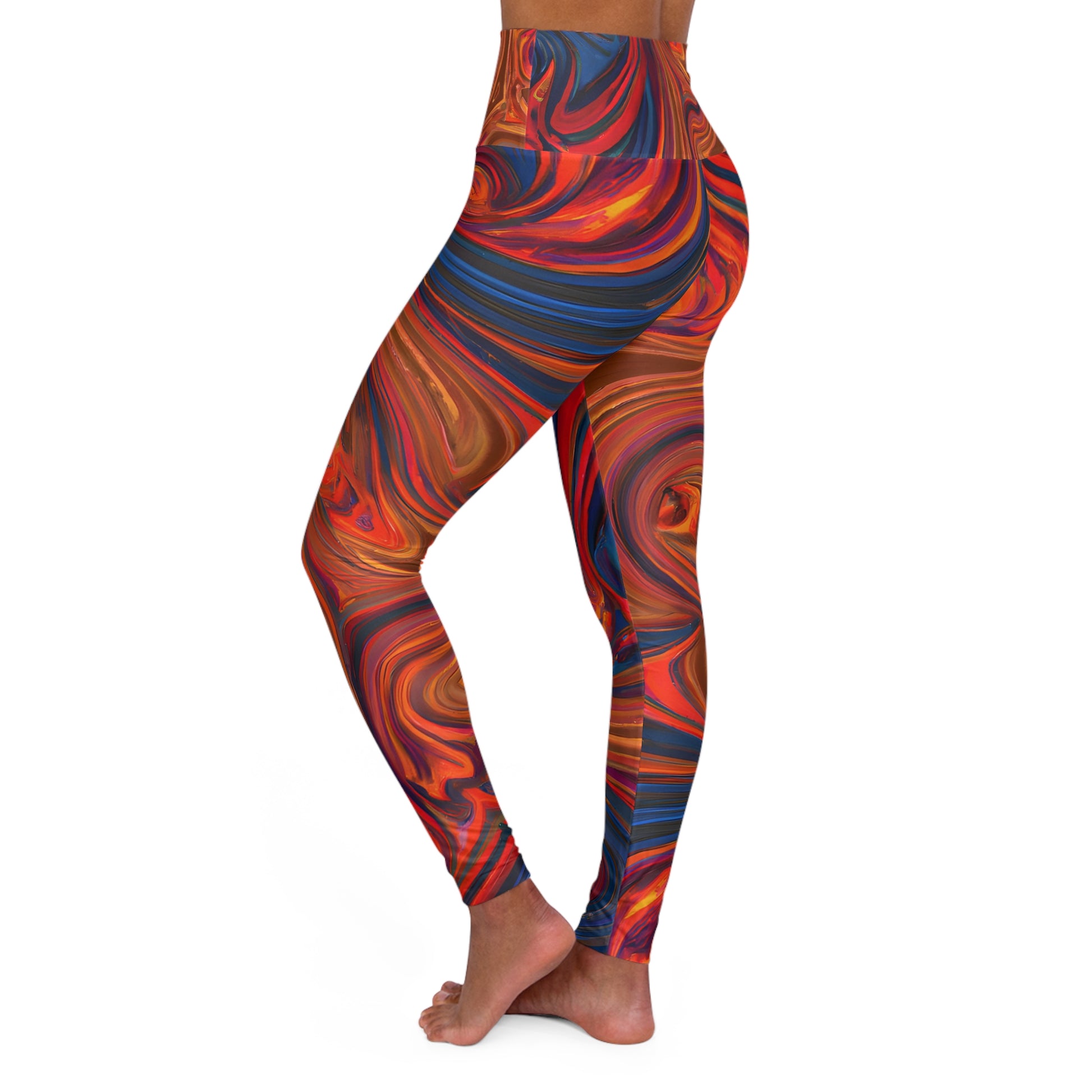 Women's Psychedelic Orange Yoga Leggings - Yoga Leggings - Taigora Activewear