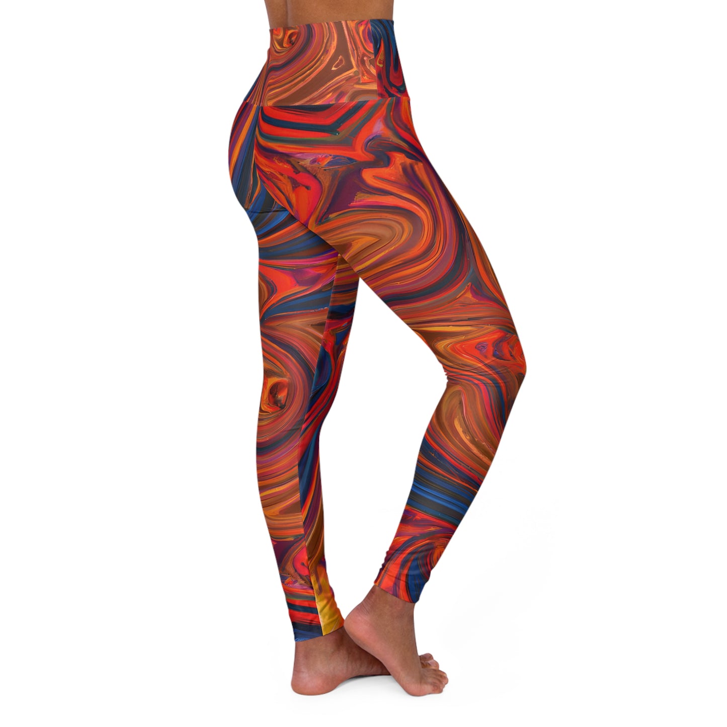 Women's Psychedelic Orange Yoga Leggings - Yoga Leggings - Taigora Activewear