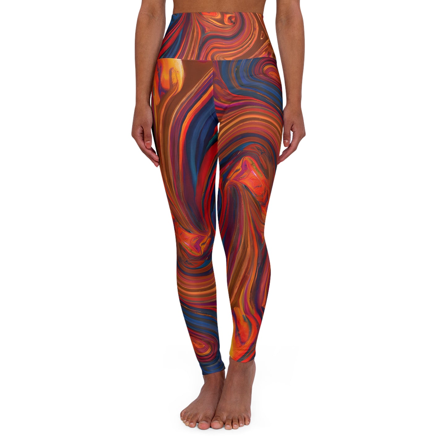 Women's Psychedelic Orange Yoga Leggings - Yoga Leggings - Taigora Activewear