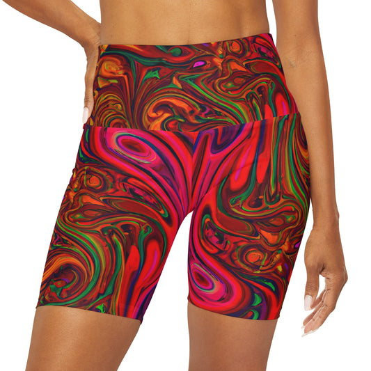 Women's Mind - Warping High Waisted Yoga Shorts - Yoga Shorts - Taigora Activewear