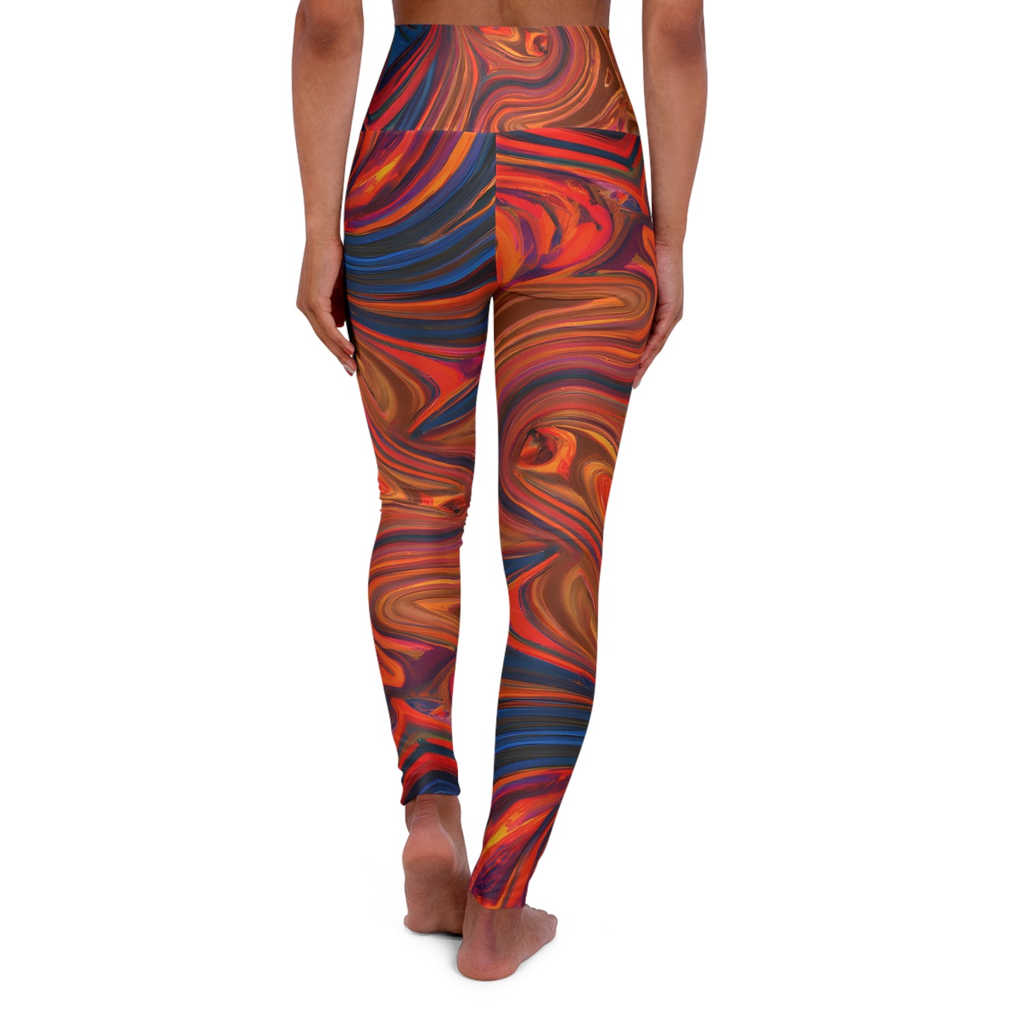 Women's Psychedelic Orange Yoga Leggings - Yoga Leggings - Taigora Activewear