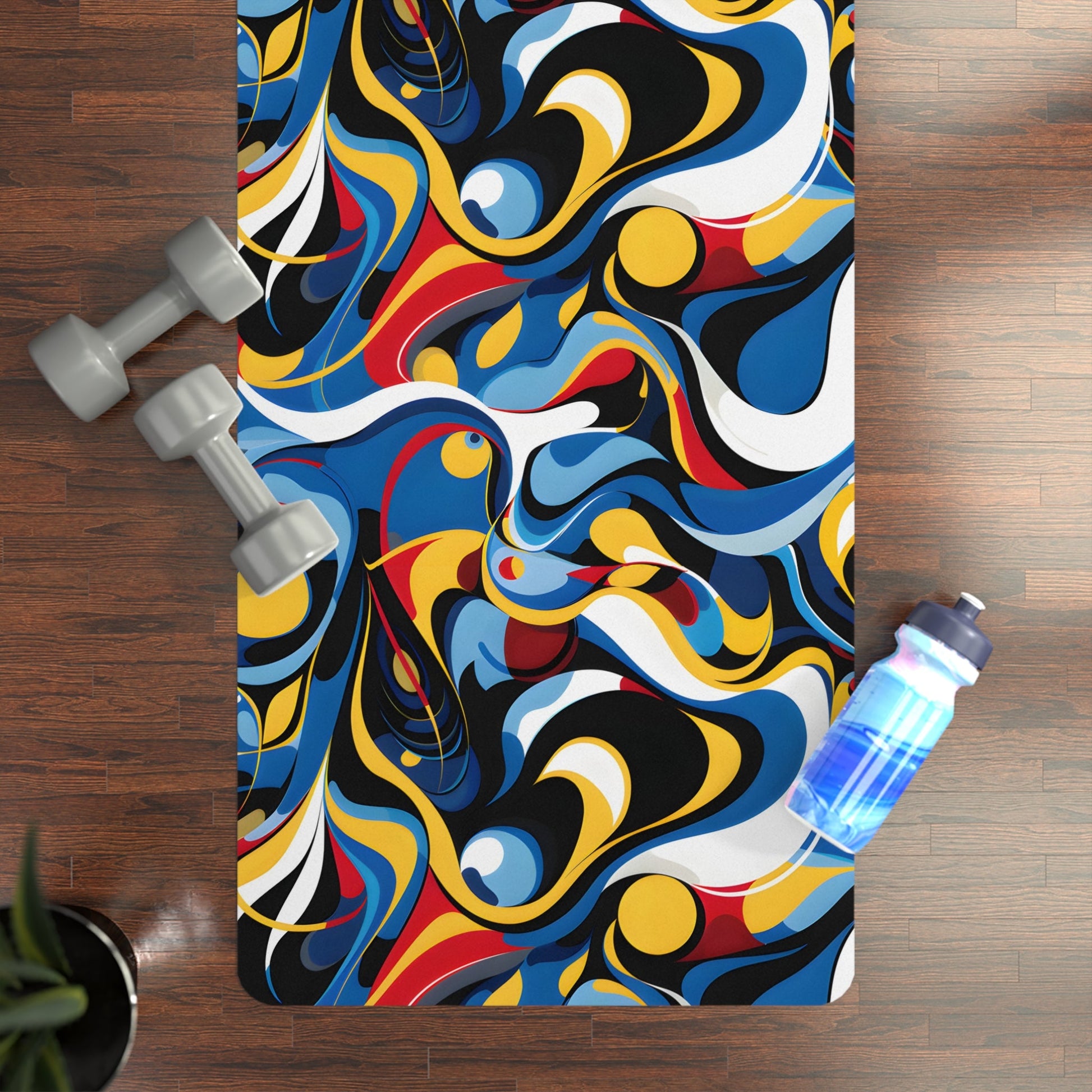 Abstract Blue Lemon Yoga Mat - Yoga Mats - Taigora Activewear