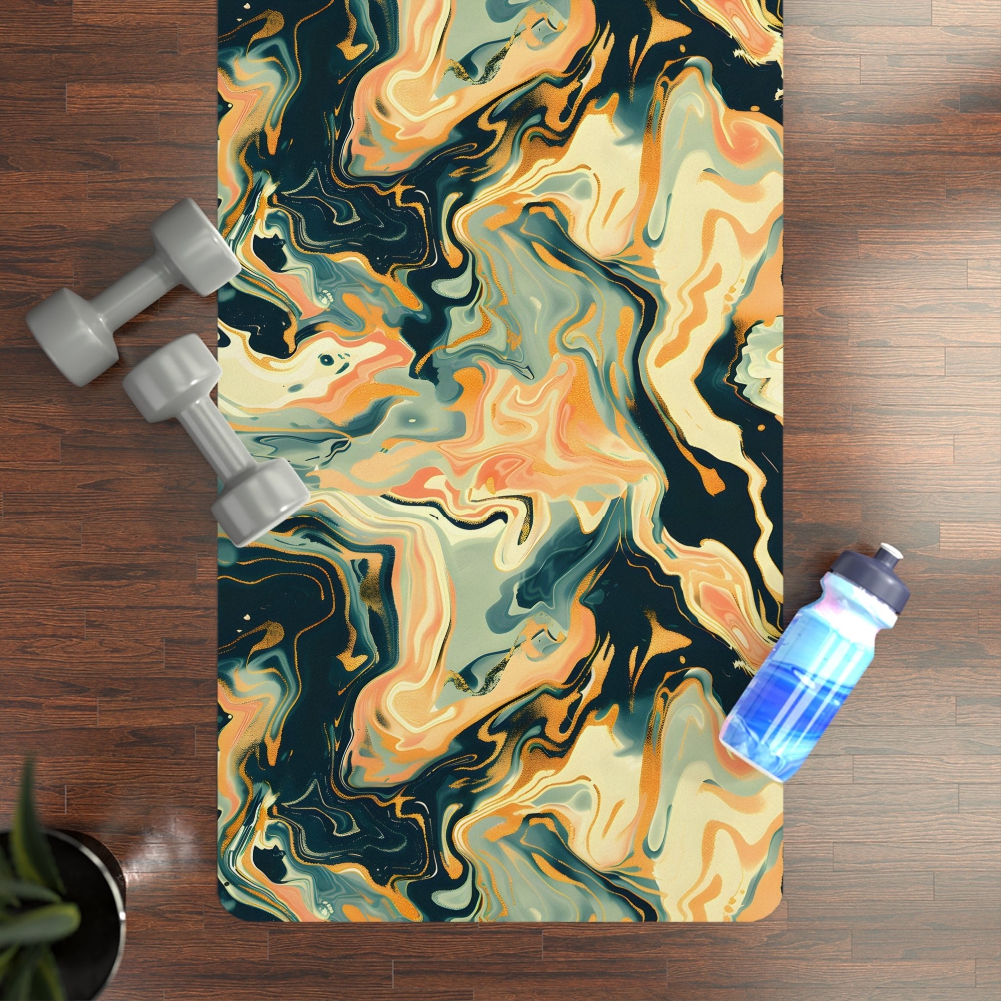 Abstract Emerald Bliss Yoga Mat - Home Decor - Taigora Activewear