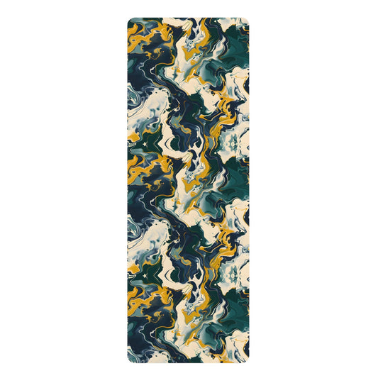 Abstract Emerald Green Yoga Mat - Yoga Mats - Taigora Activewear