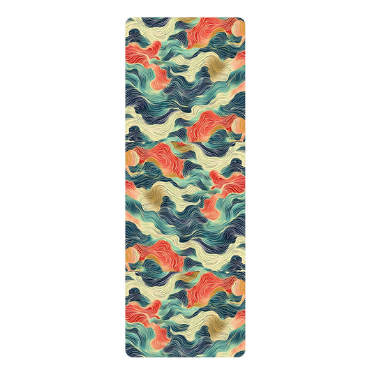 Abstract Teal Coral Yoga Mat - Yoga Mats - Taigora Activewear