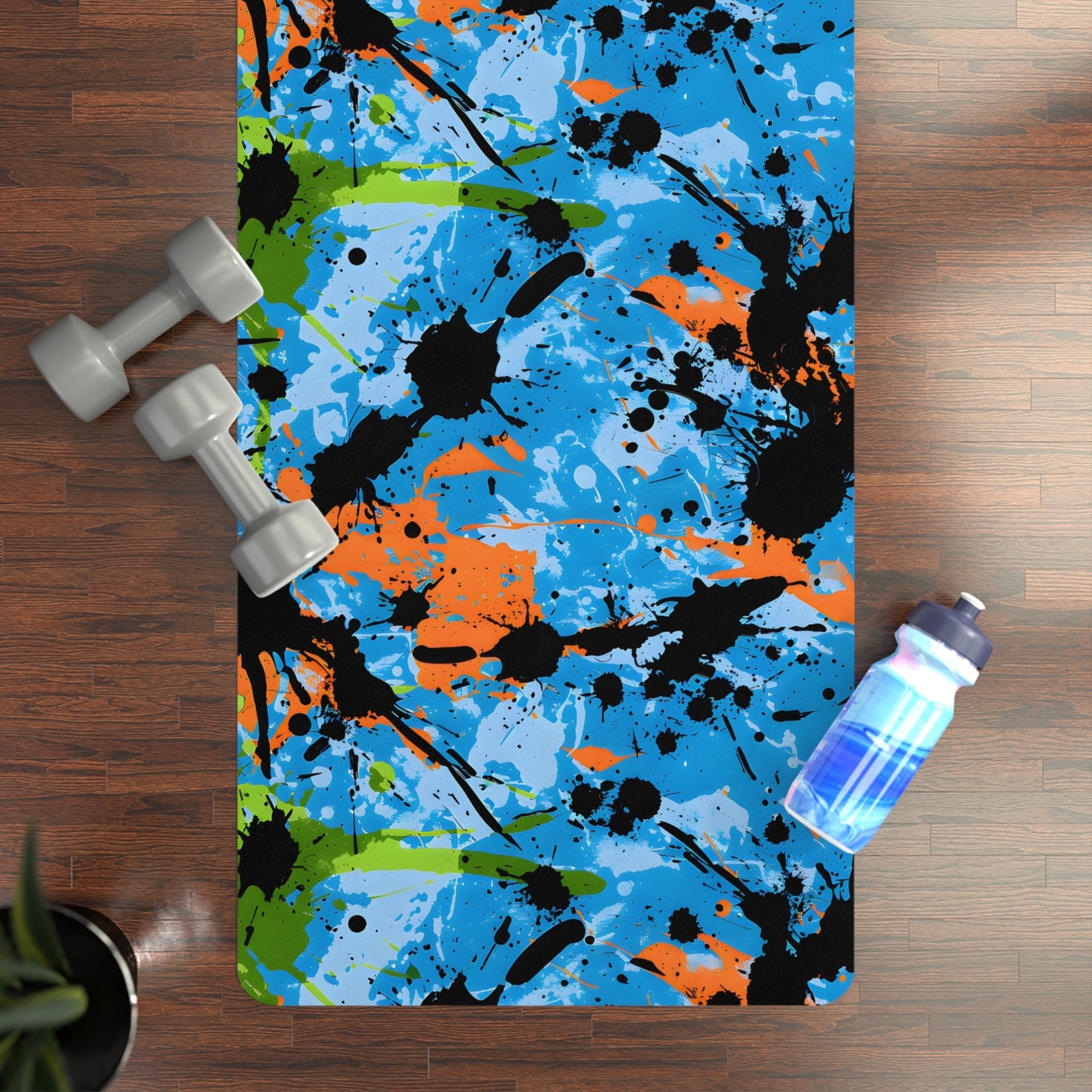 Black n Blue Splash Yoga Mat - Yoga Mats - Taigora Activewear