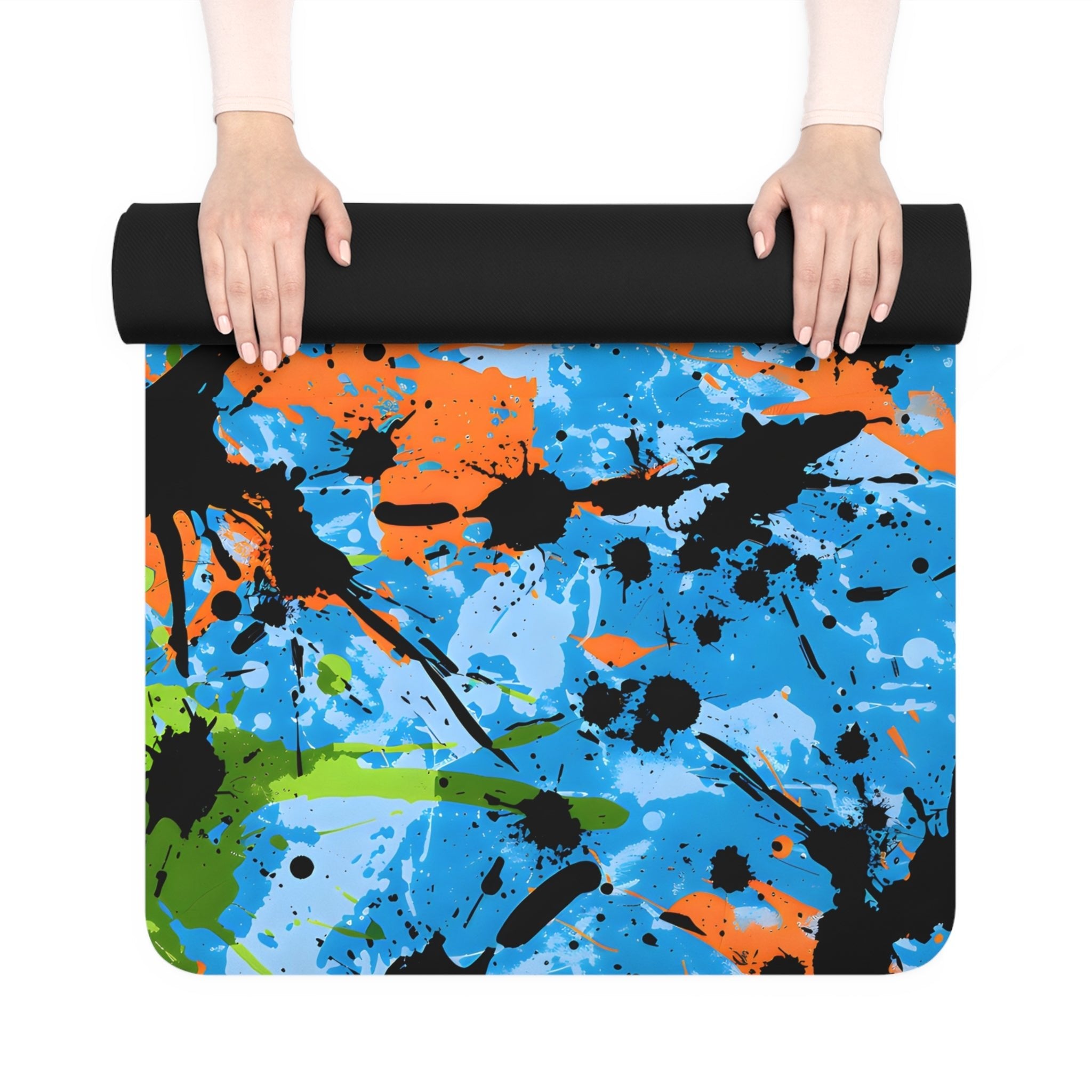 Black n Blue Splash Yoga Mat - Yoga Mats - Taigora Activewear