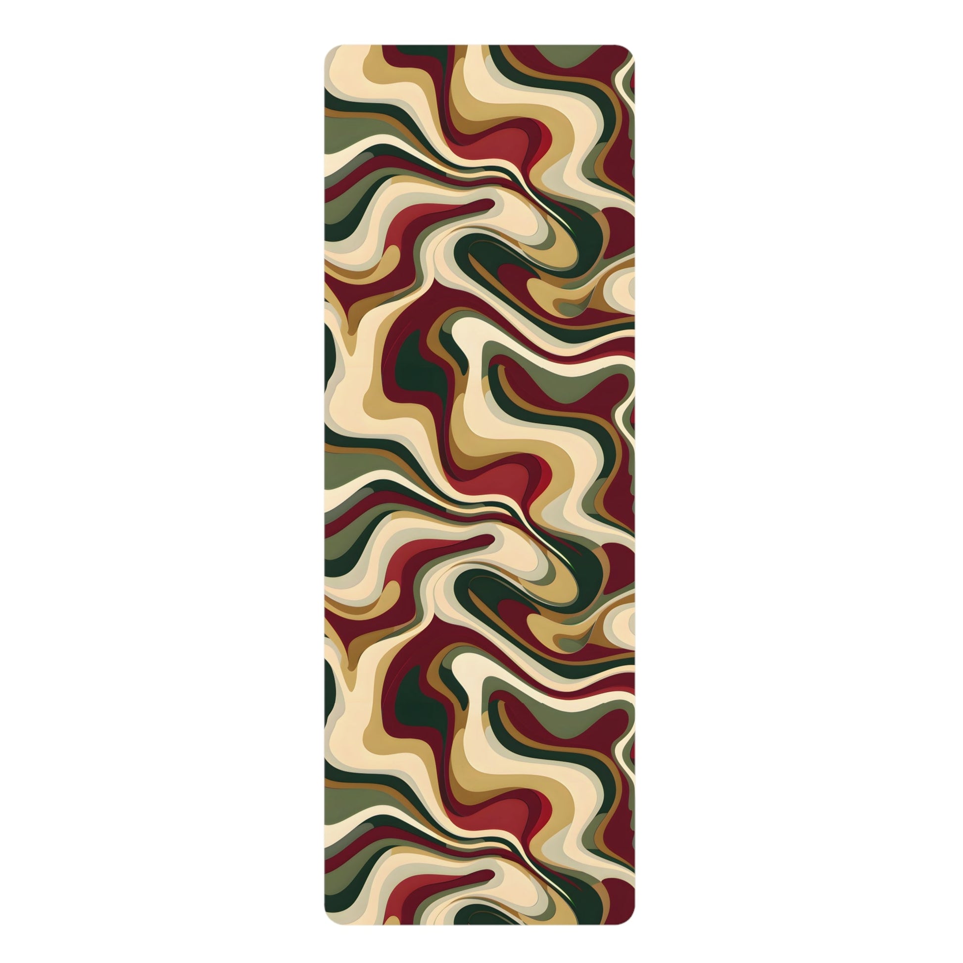 Burgundy Beige Wave Yoga Mat - Yoga Mats - Taigora Activewear