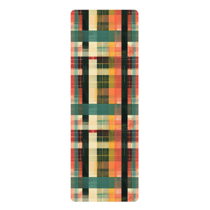 Crimson Gold Plaid Yoga Mat - Yoga Mats - Taigora Activewear