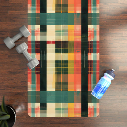 Crimson Gold Plaid Yoga Mat - Yoga Mats - Taigora Activewear