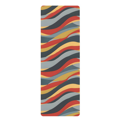 Crimson Gold Waves Yoga Mat - Yoga Mats - Taigora Activewear