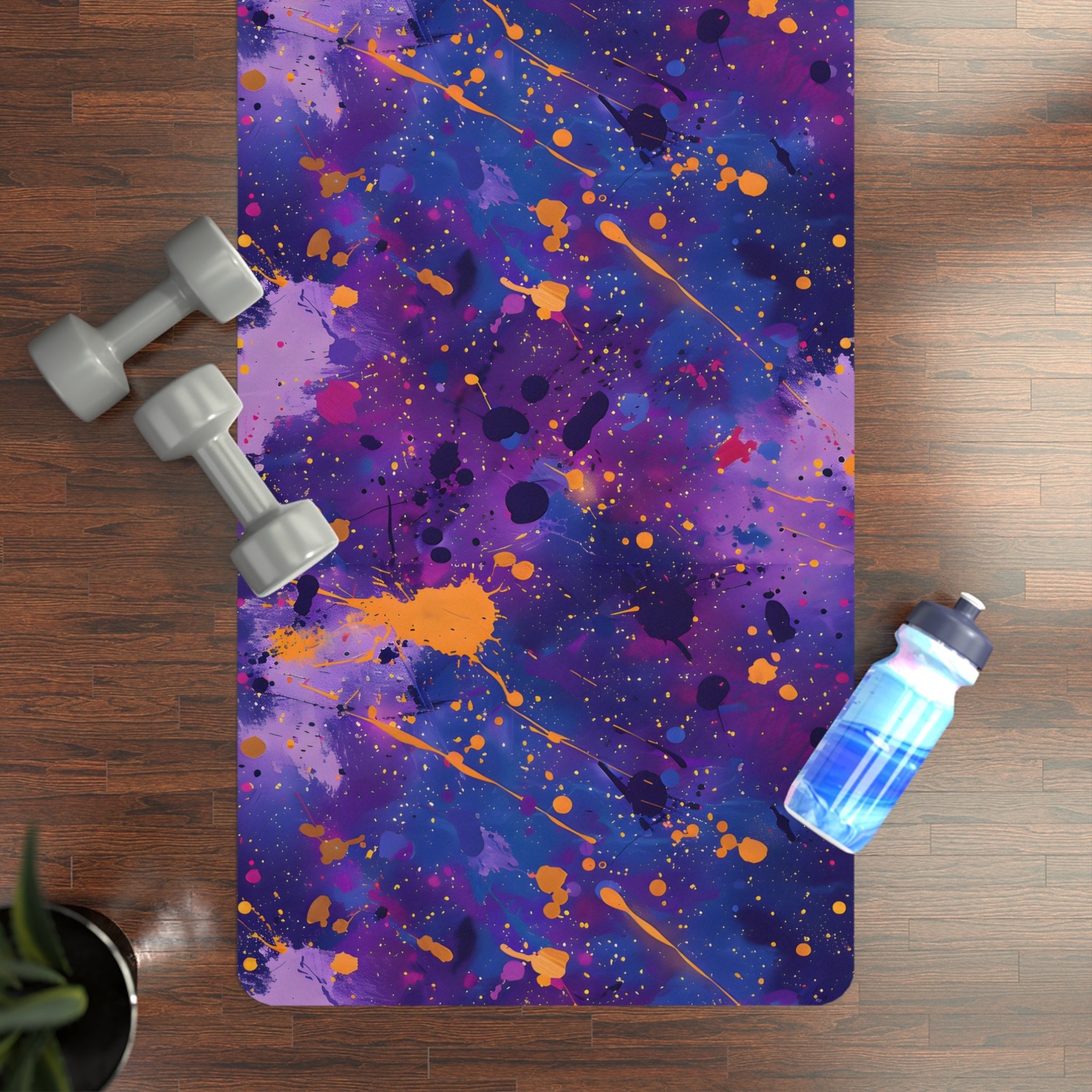 Electric Violet Splash Yoga Mat - Yoga Mats - Taigora Activewear