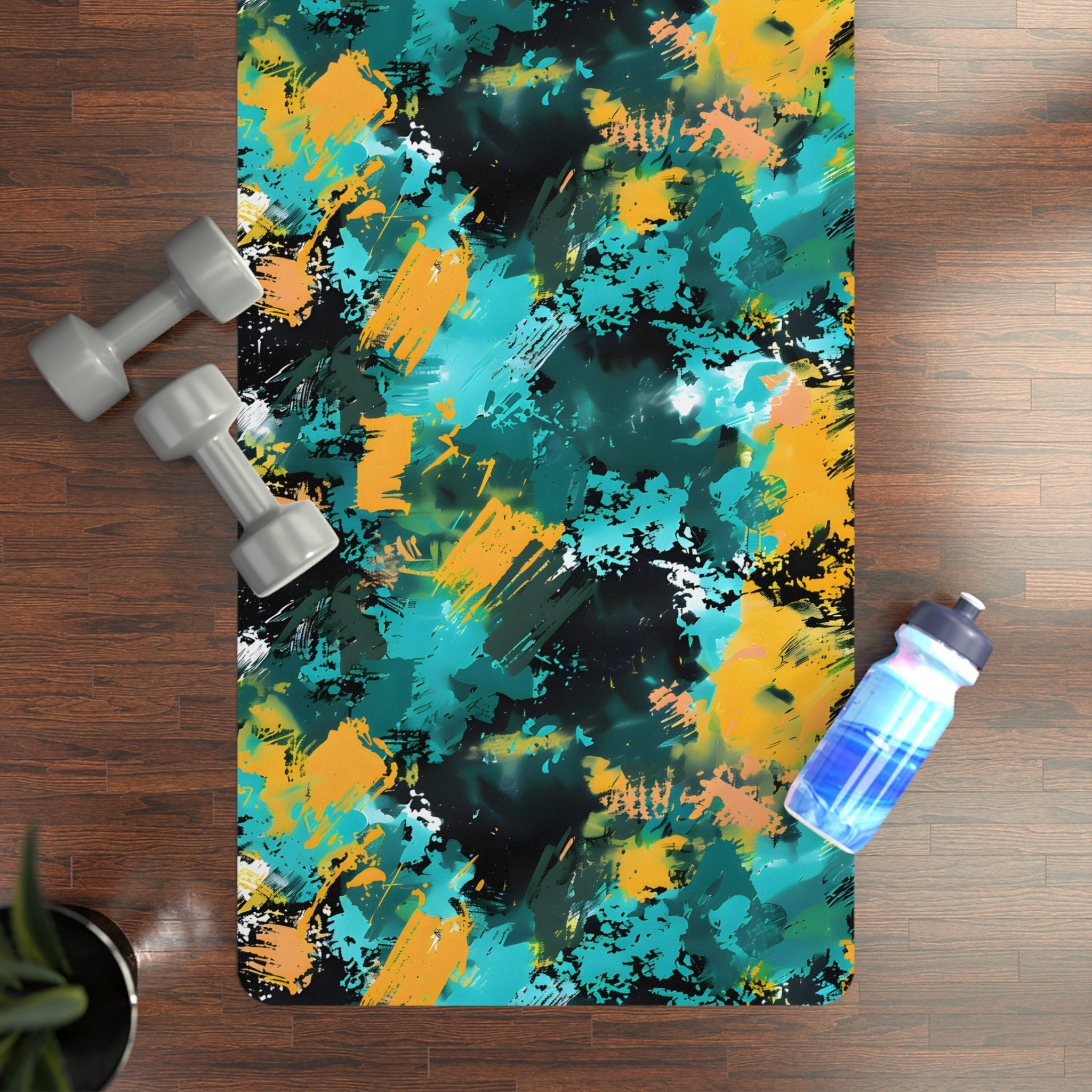 Emerald Green Splash Yoga Mat - Yoga Mats - Taigora Activewear