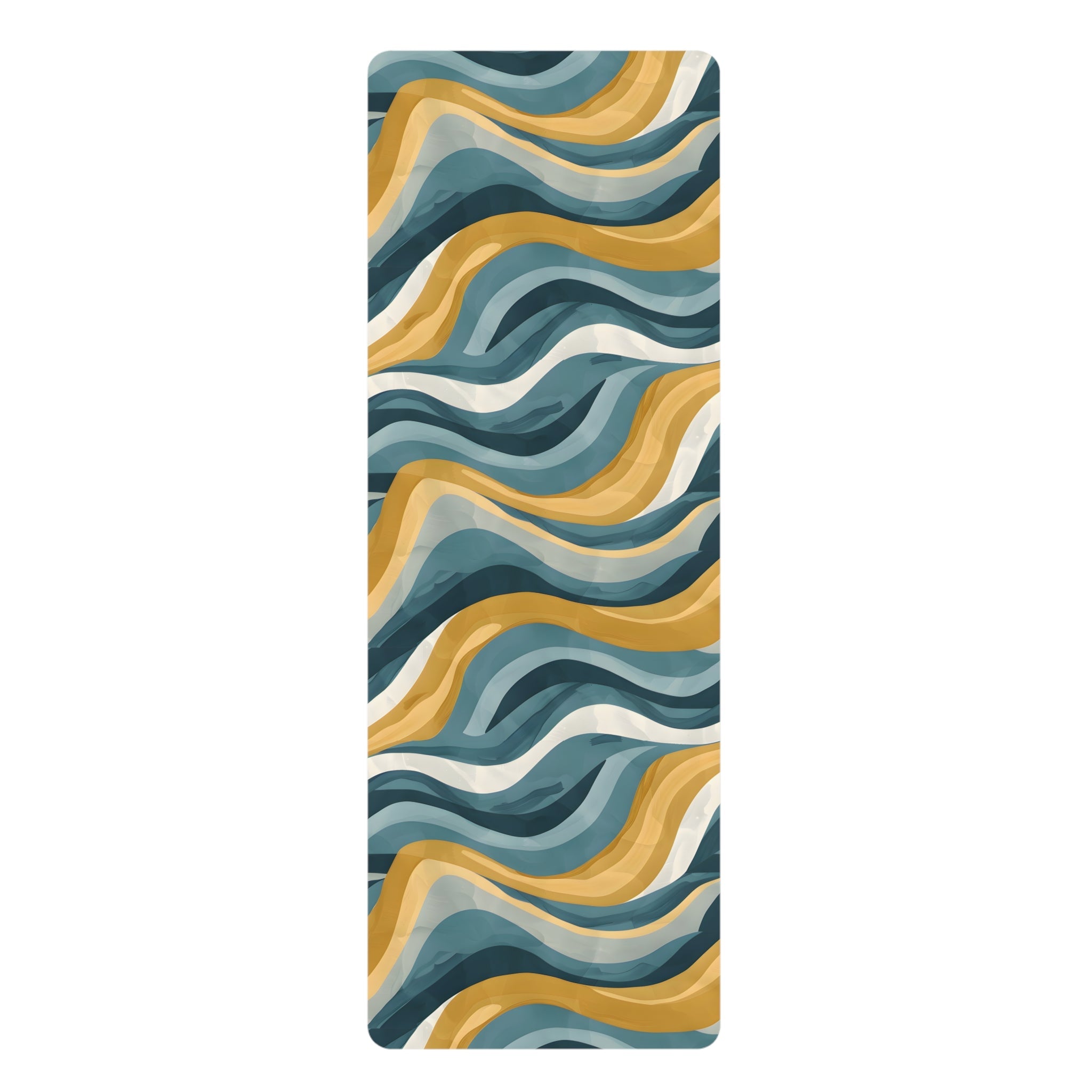 Golden Turquoise Waves Yoga Mat - Home Decor - Taigora Activewear