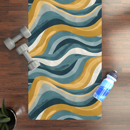 Golden Turquoise Waves Yoga Mat - Home Decor - Taigora Activewear