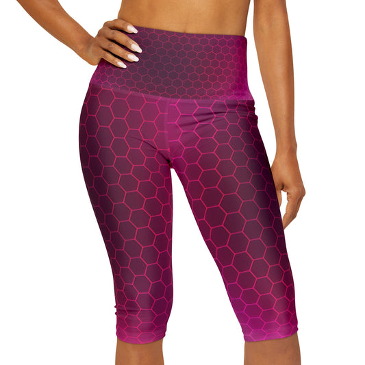 Magenta Rouge Yoga Capri Leggings - Yoga Capri Leggings - Taigora Activewear