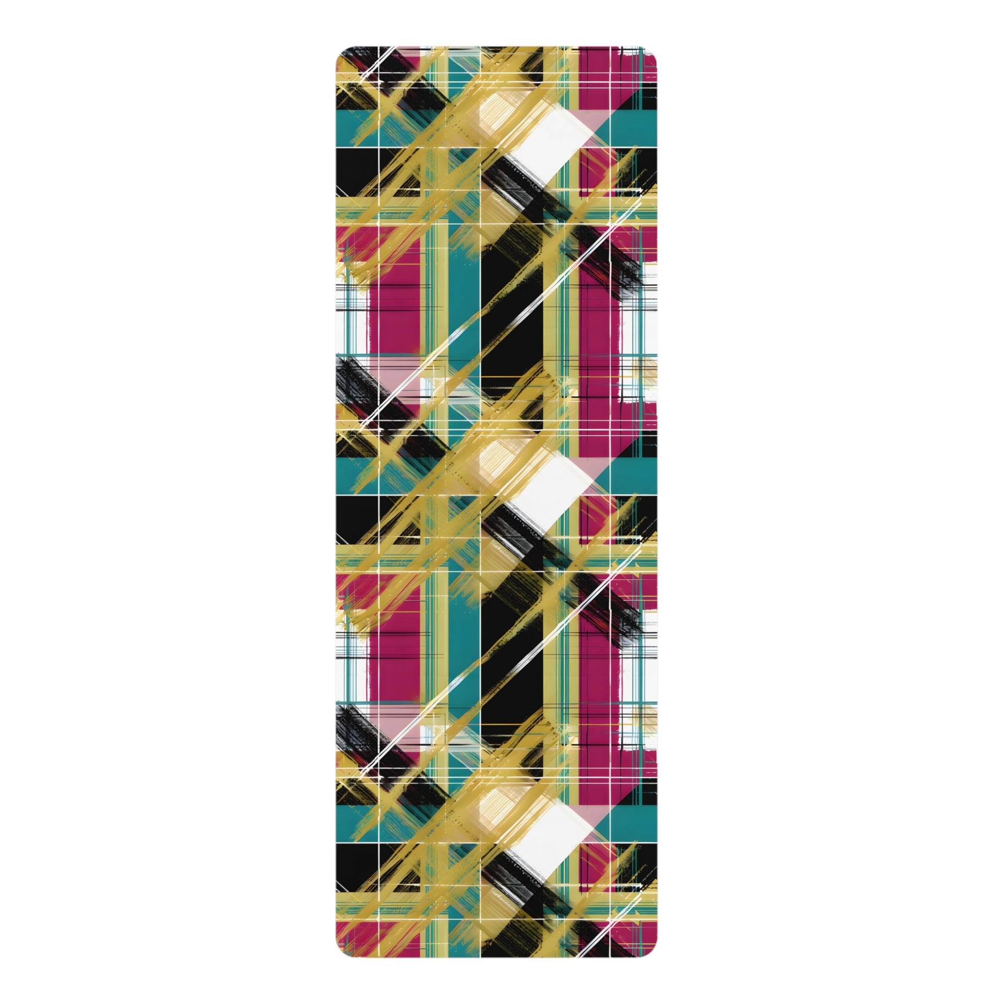 Magenta Teal Plaid Yoga Mat - Home Decor - Taigora Activewear