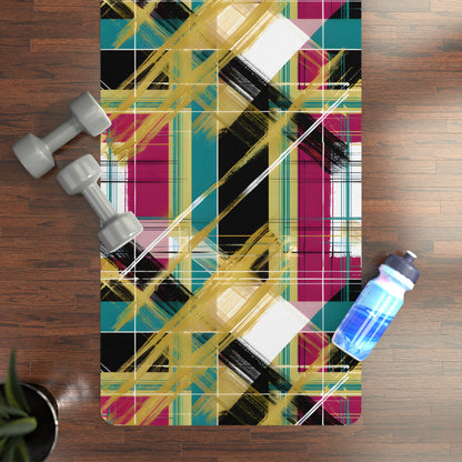 Magenta Teal Plaid Yoga Mat - Home Decor - Taigora Activewear