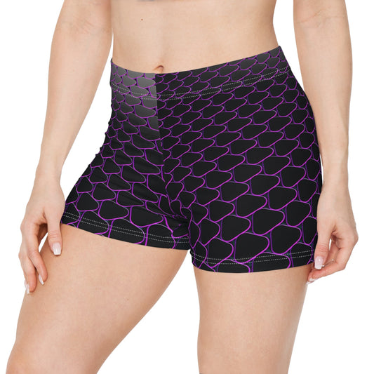 Purple Crocodile Athleisure Shorts - All Over Prints - Taigora Activewear