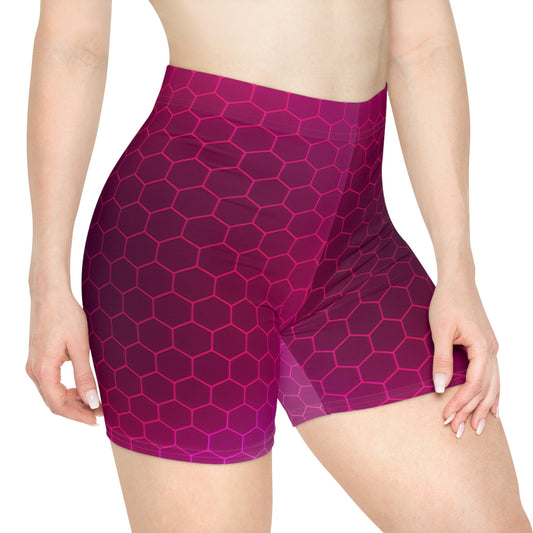 Purple Hex Urban Bike Shorts - Urban Bike Shorts - Taigora Activewear