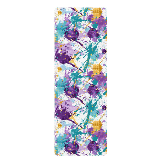 Purple Splash Turquoise Yoga Mat - Yoga Mats - Taigora Activewear