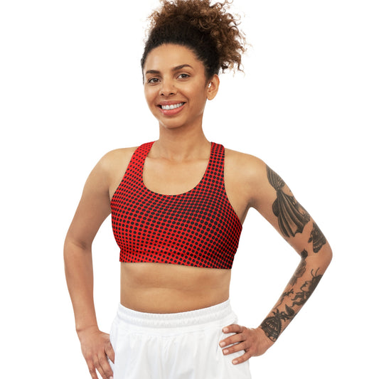 Red Carbon Seamless Sports Bra - All Over Prints - Taigora Activewear