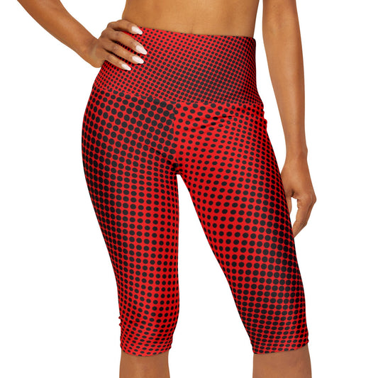 Red Carbon Yoga Capri Leggings - Yoga Capri Leggings - Taigora Activewear