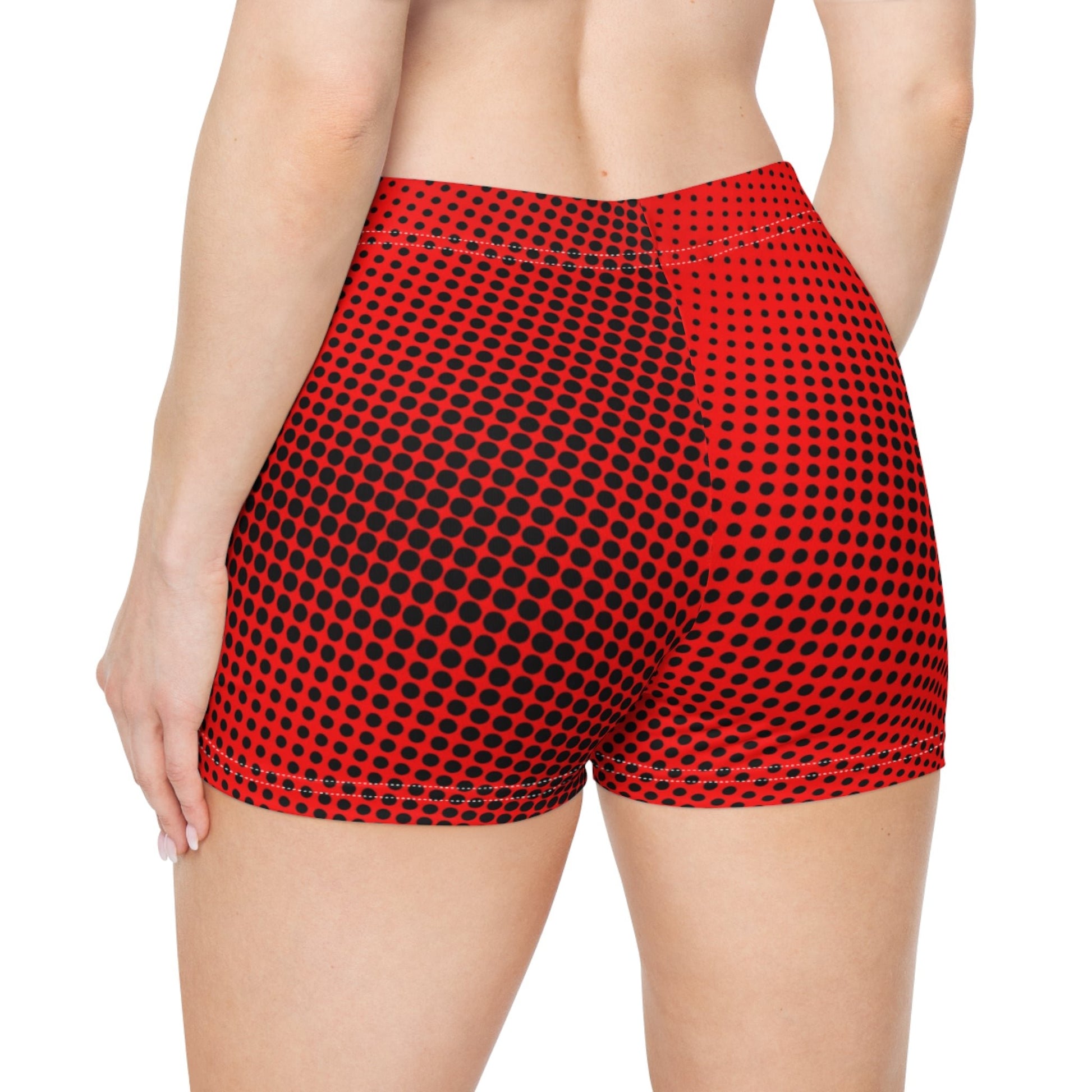 Women's Carbon Red Athleisure Shorts - Taigora