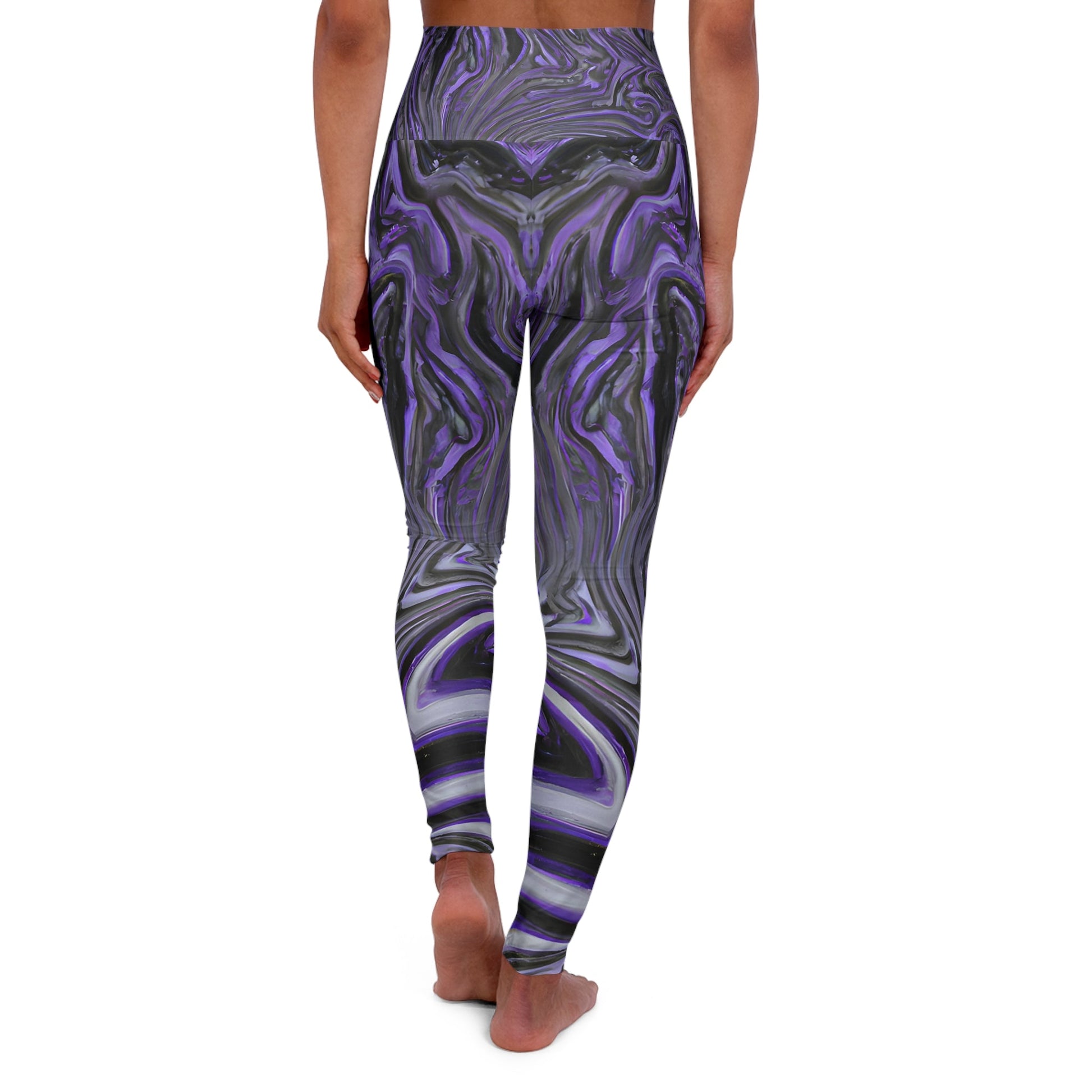 Women's Distorted Purple Mist Yoga Leggings - Taigora