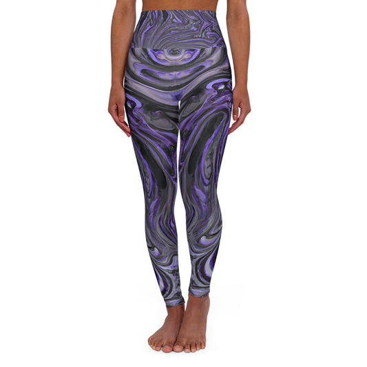 Women's Distorted Purple Mist Yoga Leggings - Taigora