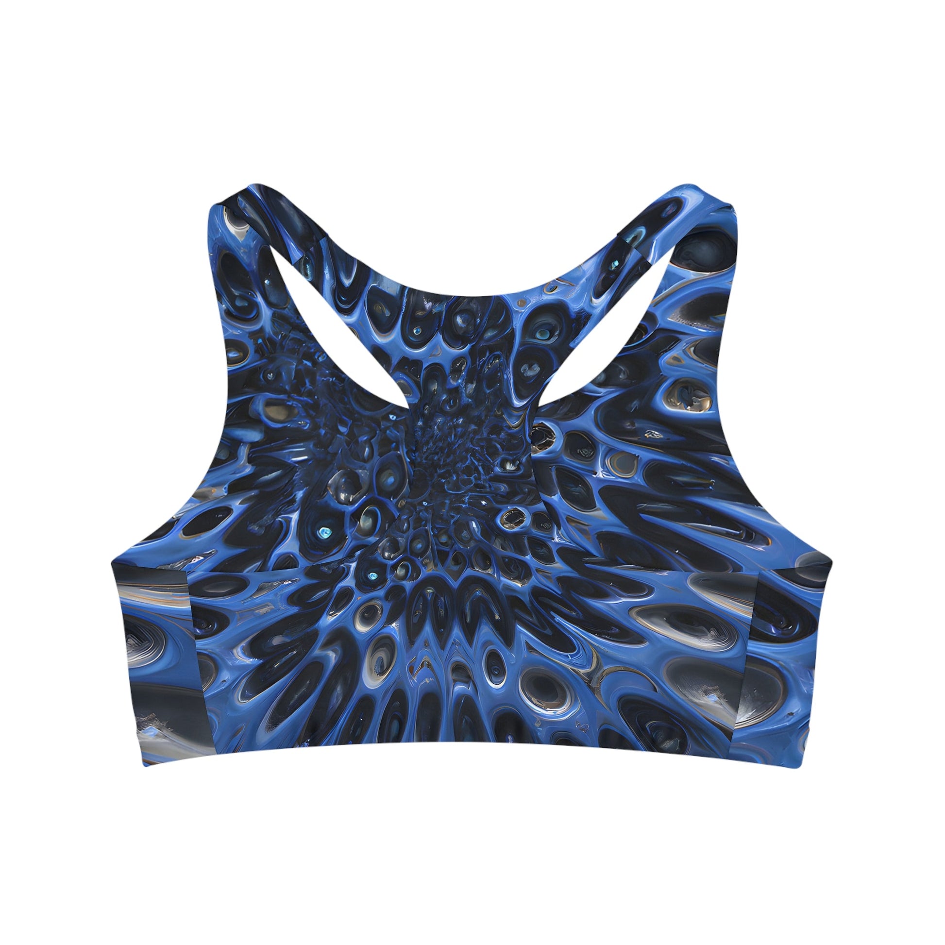 Women's Galactic Blue Seamless Sports Bra - Sports Bras - Taigora Activewear