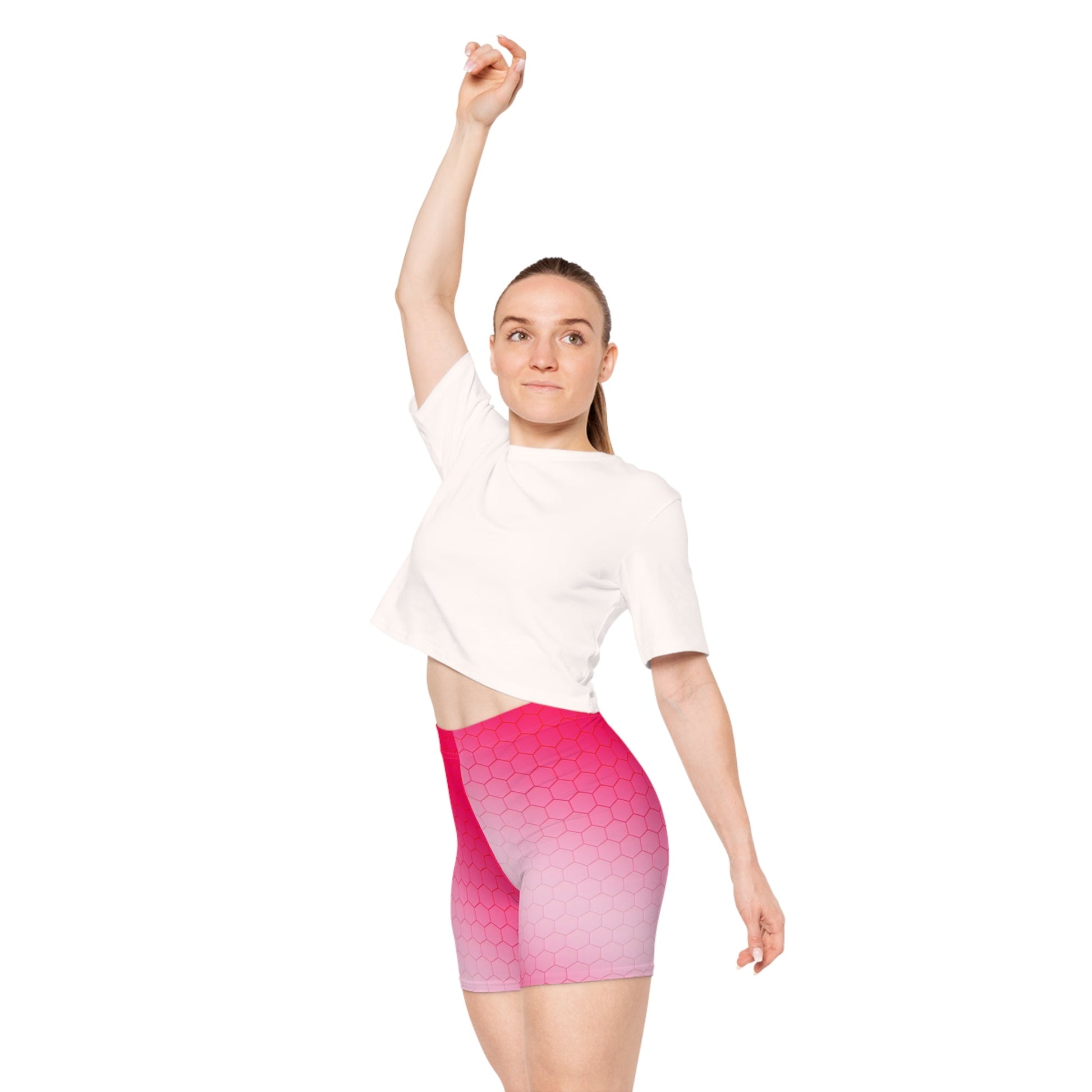 Women's Pink Hex Urban Bike Shorts - Taigora