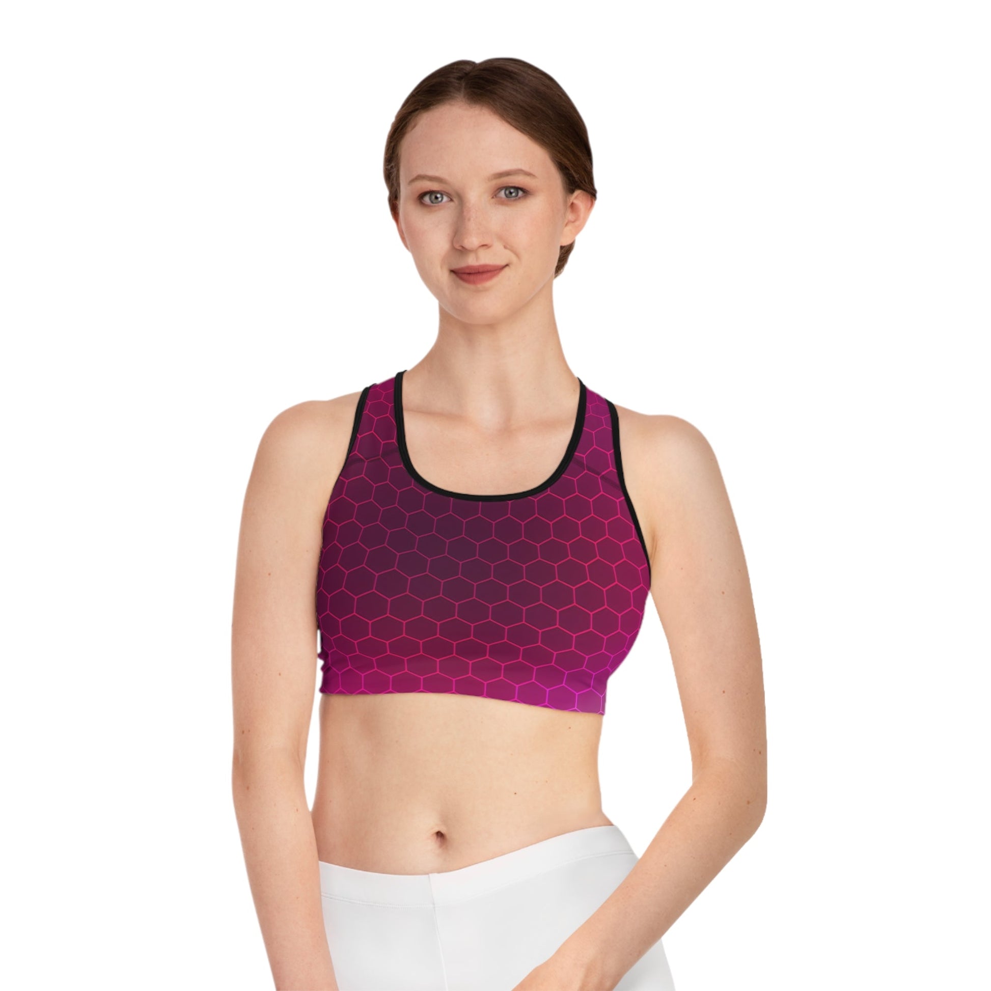 Women's Purple Carbon Sports Bra - Regular Fit Sports Bras - Taigora Activewear