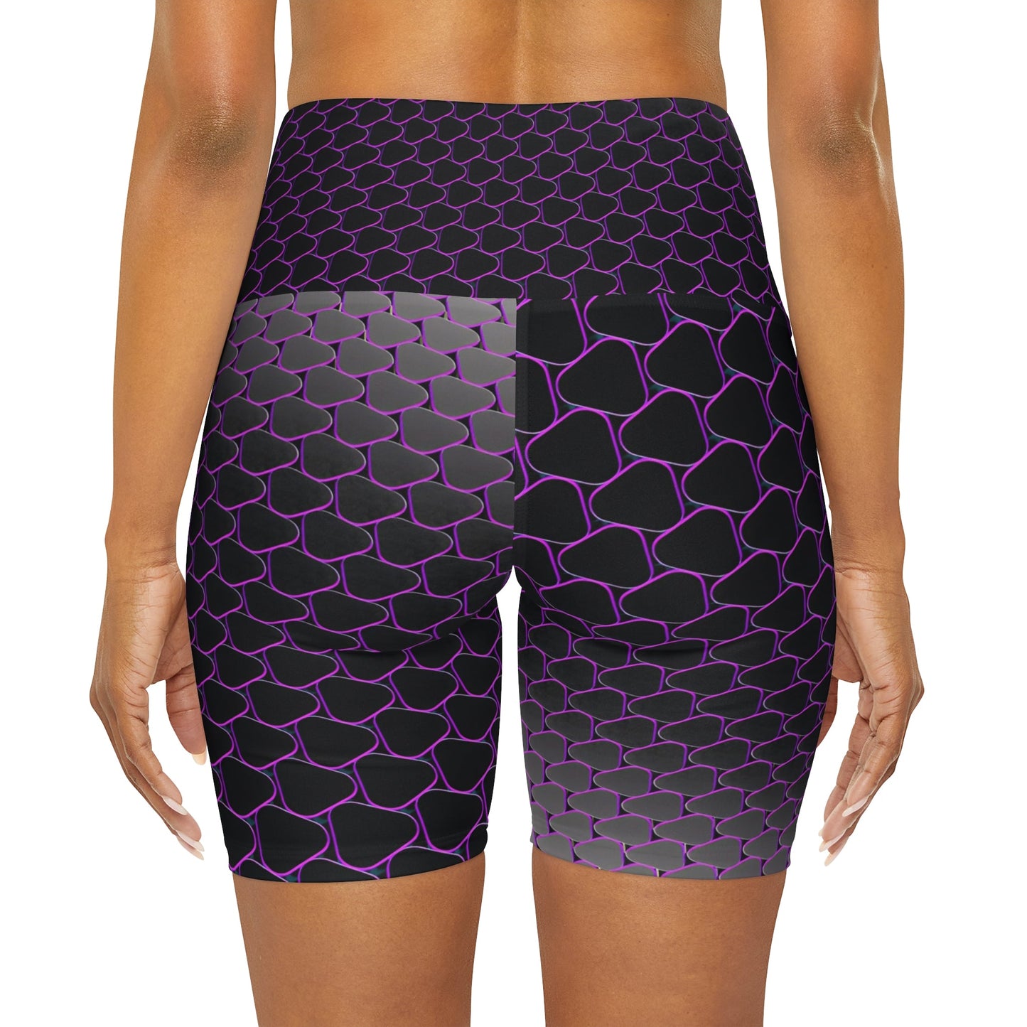 Women's Purple Carbon Yoga Shorts - Taigora