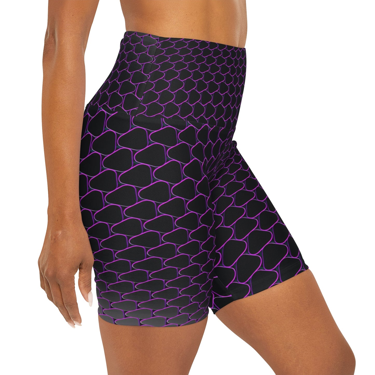 Women's Purple Carbon Yoga Shorts - Taigora