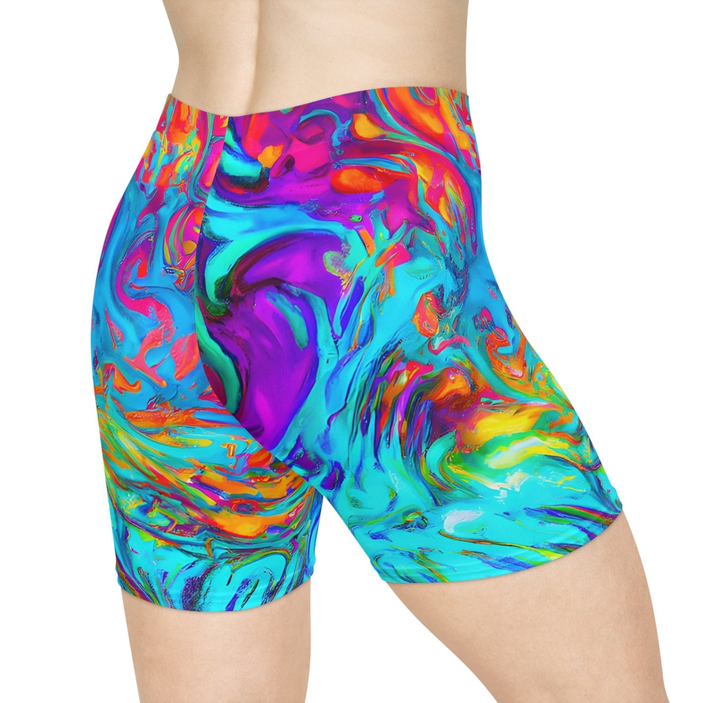 Women's Raving Neon Urban Bike Shorts - Urban Bike Shorts - Taigora Activewear