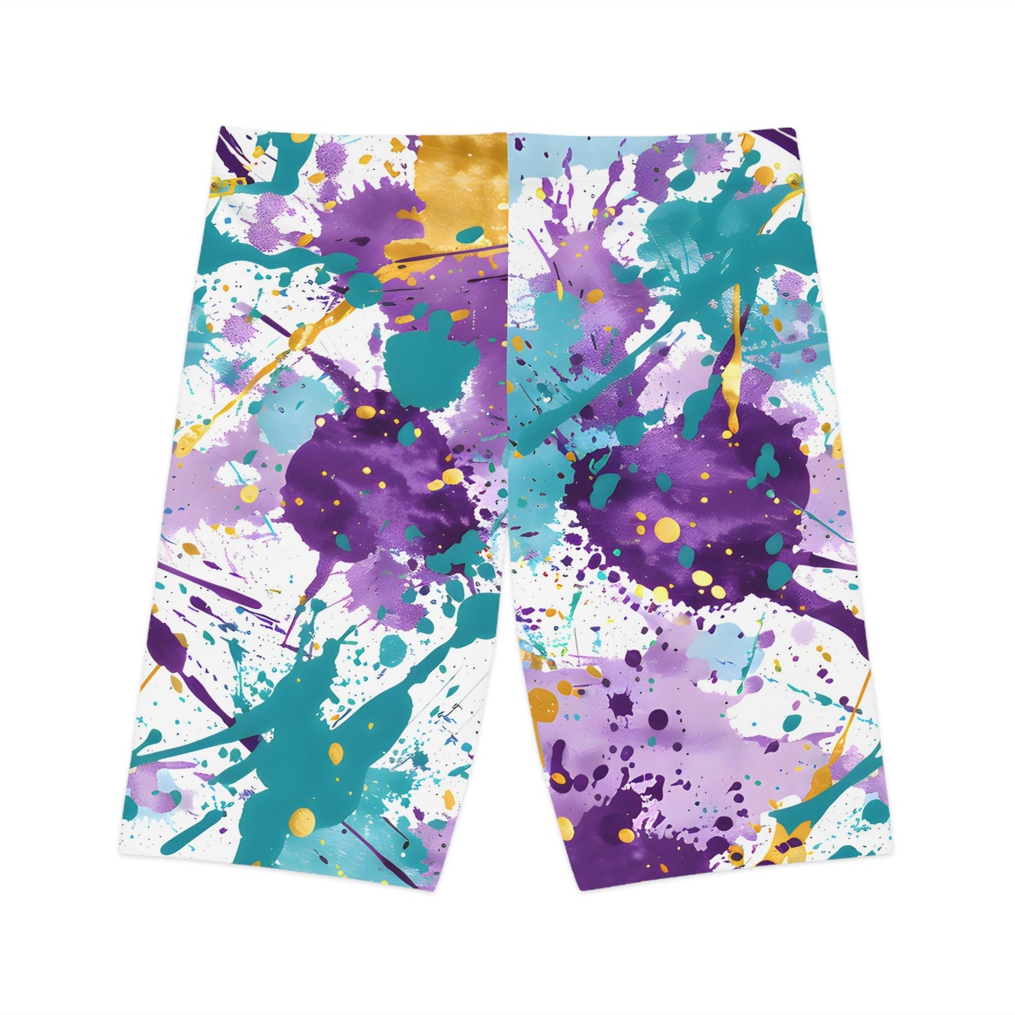 Women's Splash Purple Turquoise Trail Bike Shorts - Taigora