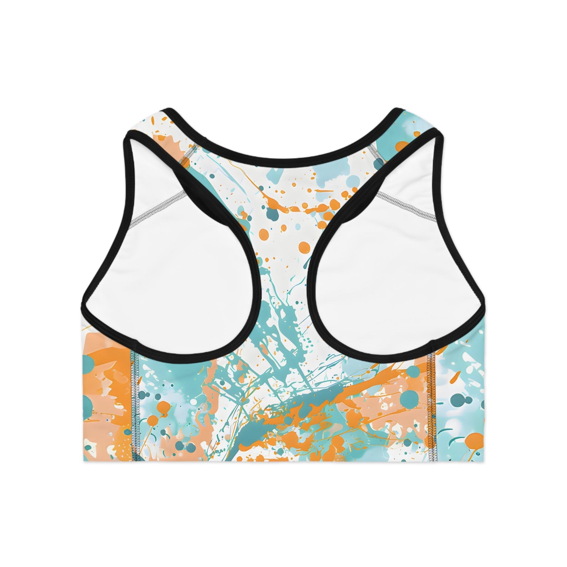 Women's Splash Turquoise Sports Bra - Sports Bras - Taigora Activewear