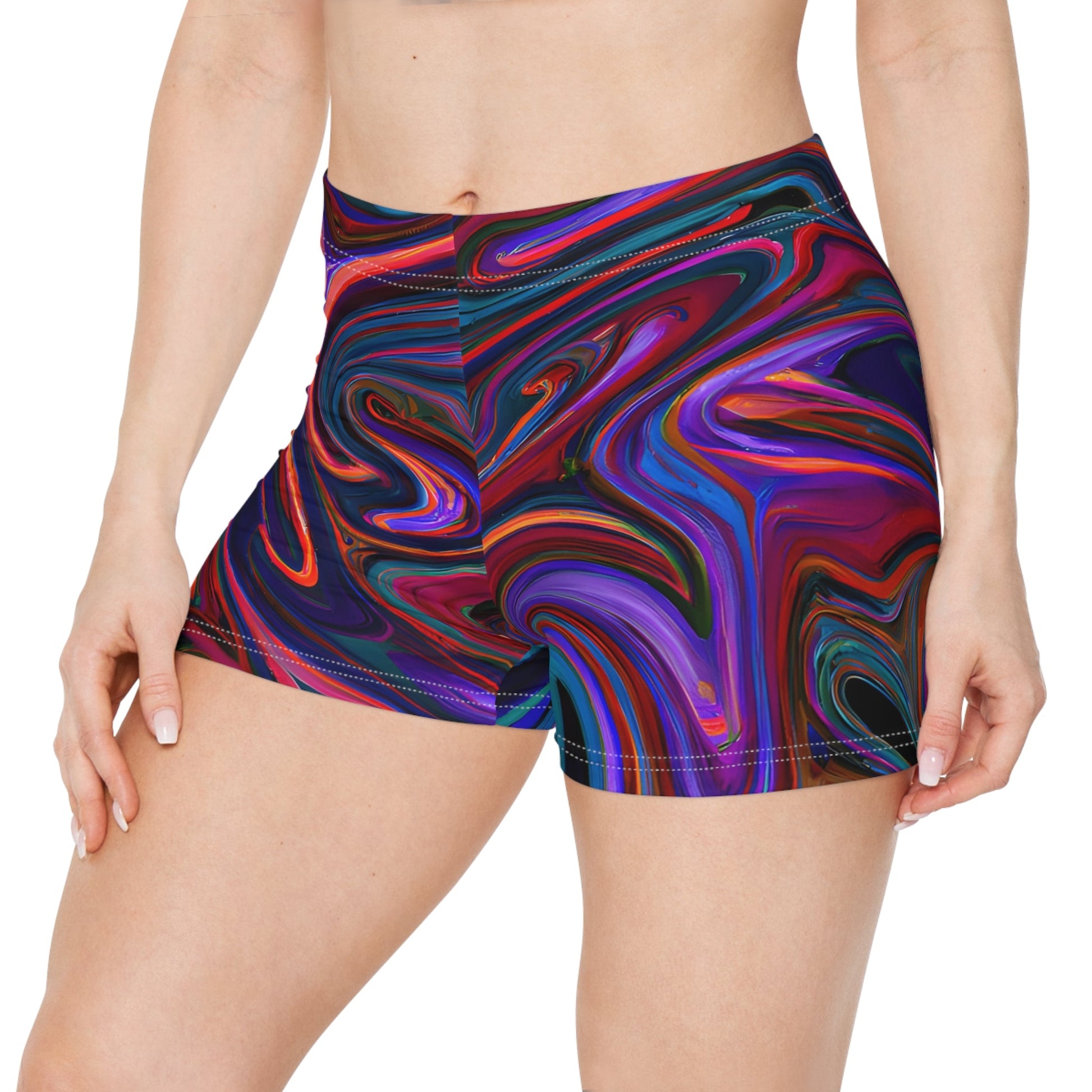 Women's Trippy Purp Casual Shorts - Athleisure Shorts - Taigora Activewear