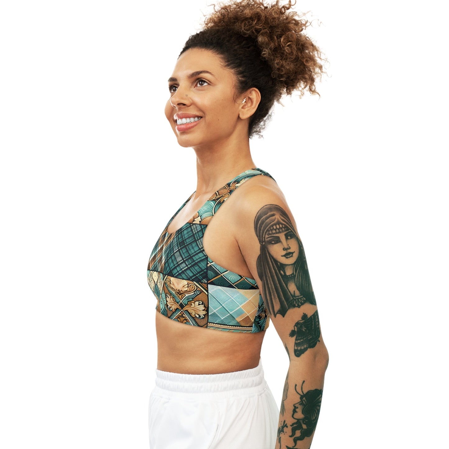 Women's Turkish Turquoise Seamless Sports Bra - Sports Bras - Taigora Activewear