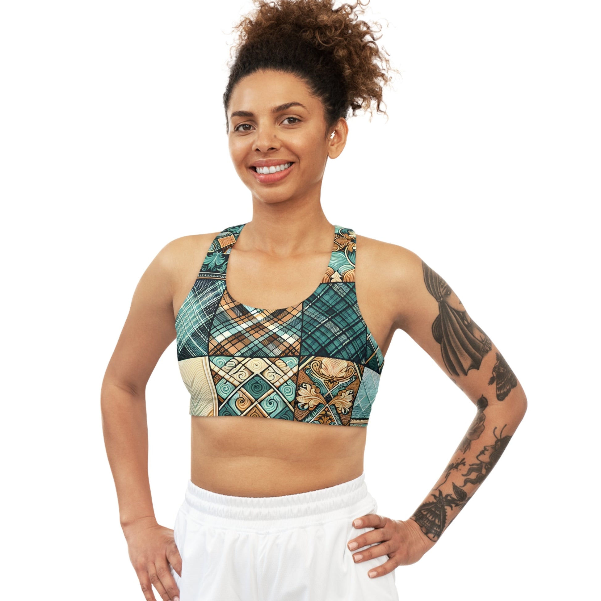 Women's Turkish Turquoise Seamless Sports Bra - Sports Bras - Taigora Activewear