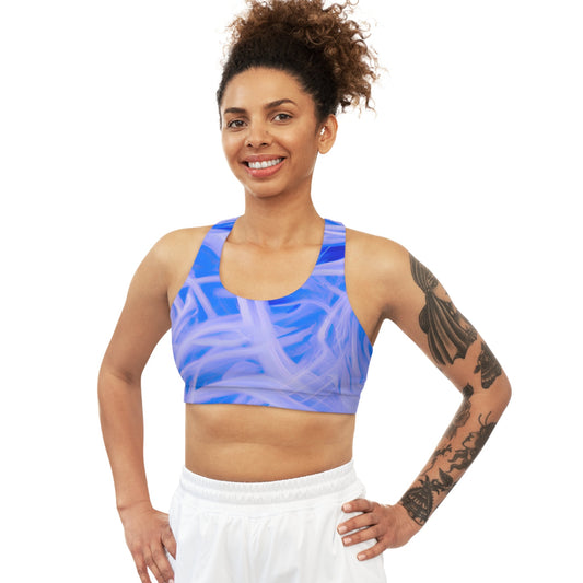 Women's Zephyr Soft Blue Seamless Sports Bra - Taigora