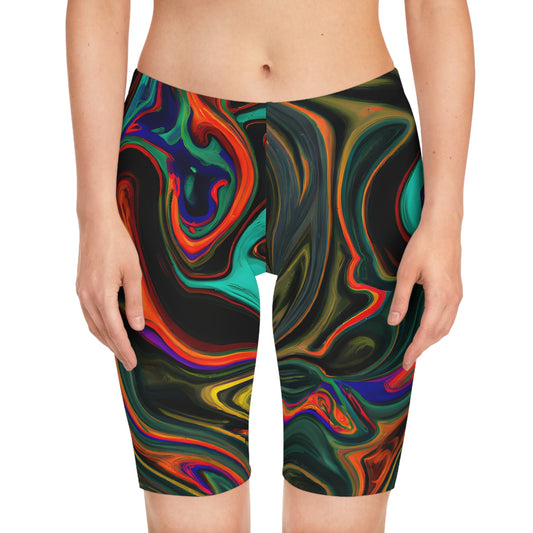 Women's Abstract Trail Bike Shorts - Trail Bike Shorts - Taigora Activewear