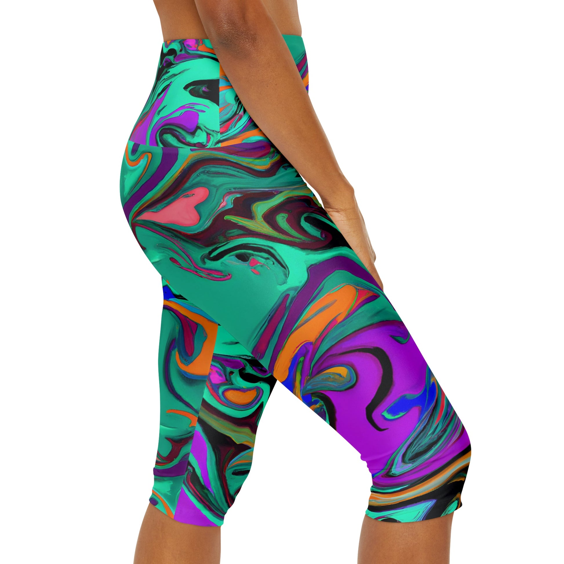 Women's Acidic Yoga Capri Leggings - Yoga Capri Leggings - Taigora Activewear