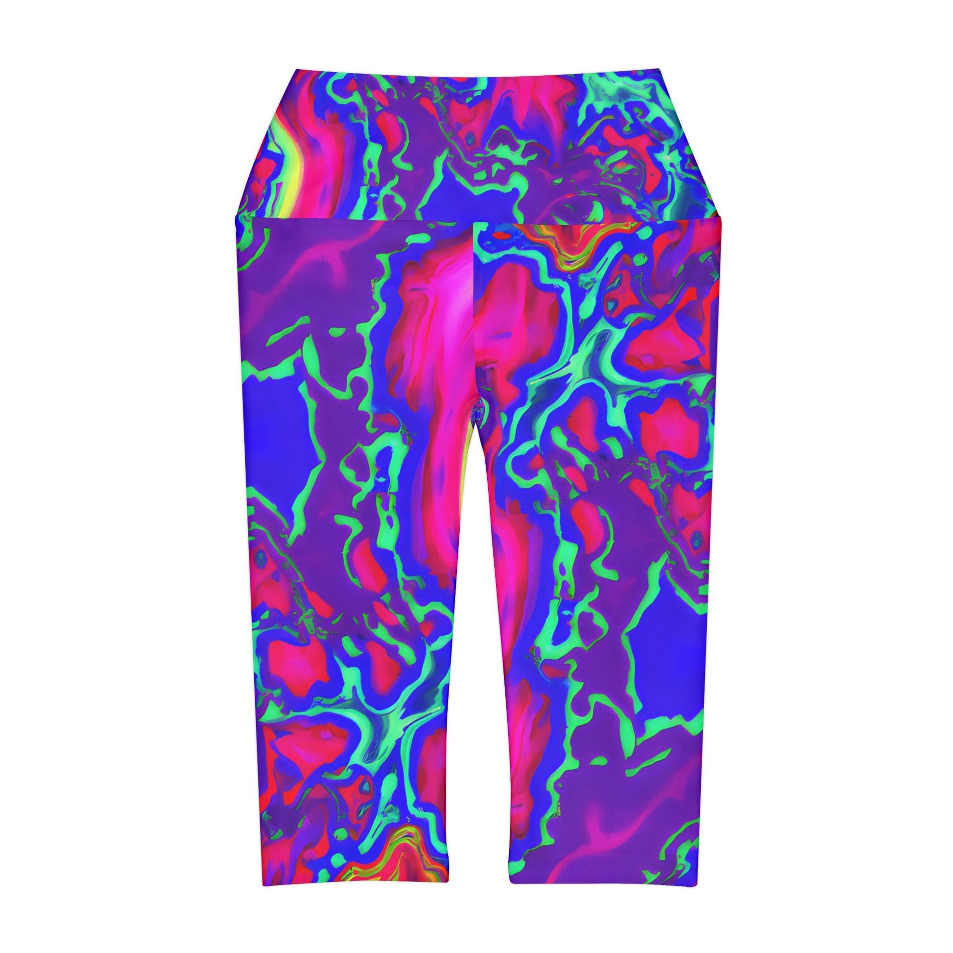 Women's Fluxing Iridescent Yoga Capri Leggings - Yoga Capri Leggings - Taigora Activewear