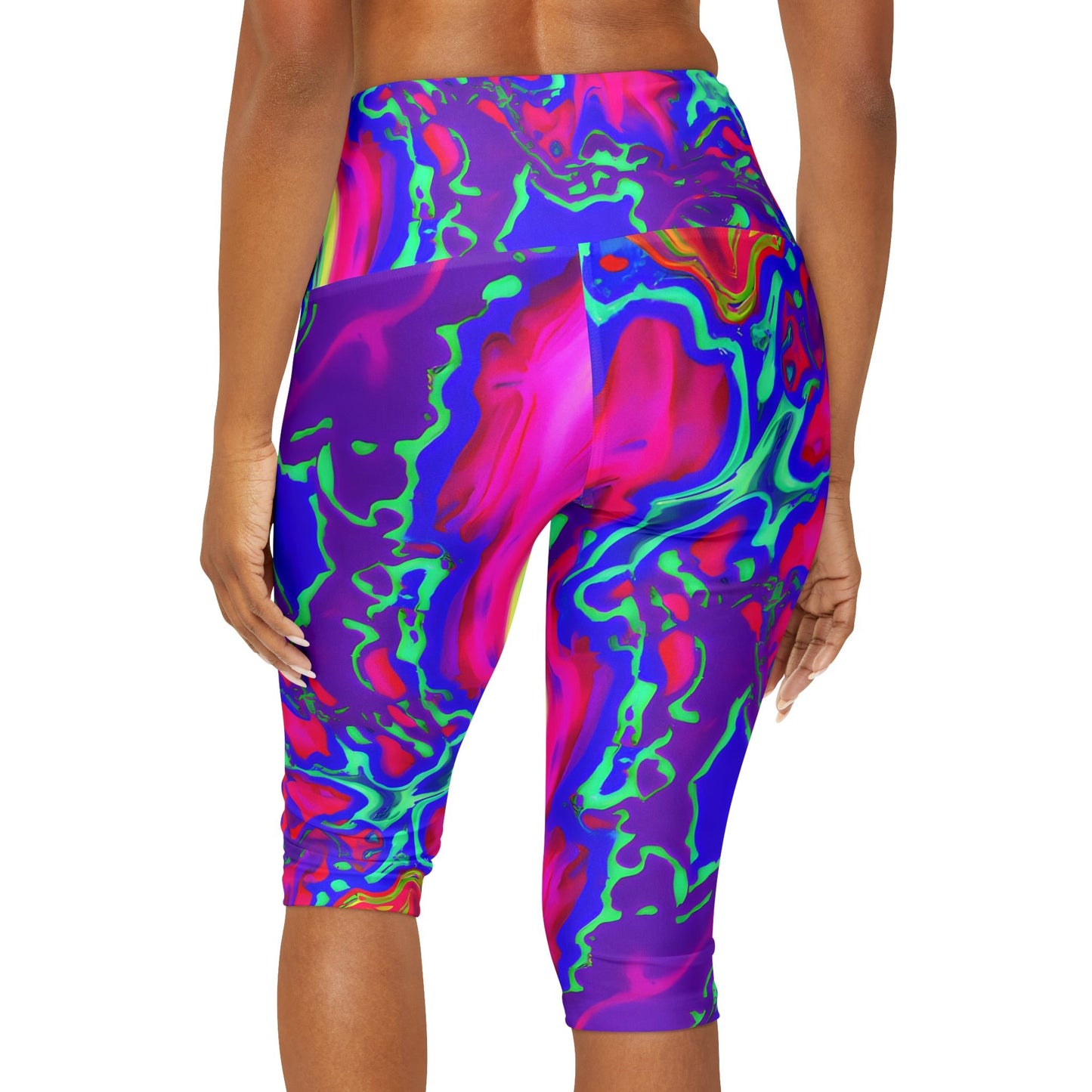 Women's Fluxing Iridescent Yoga Capri Leggings - Yoga Capri Leggings - Taigora Activewear