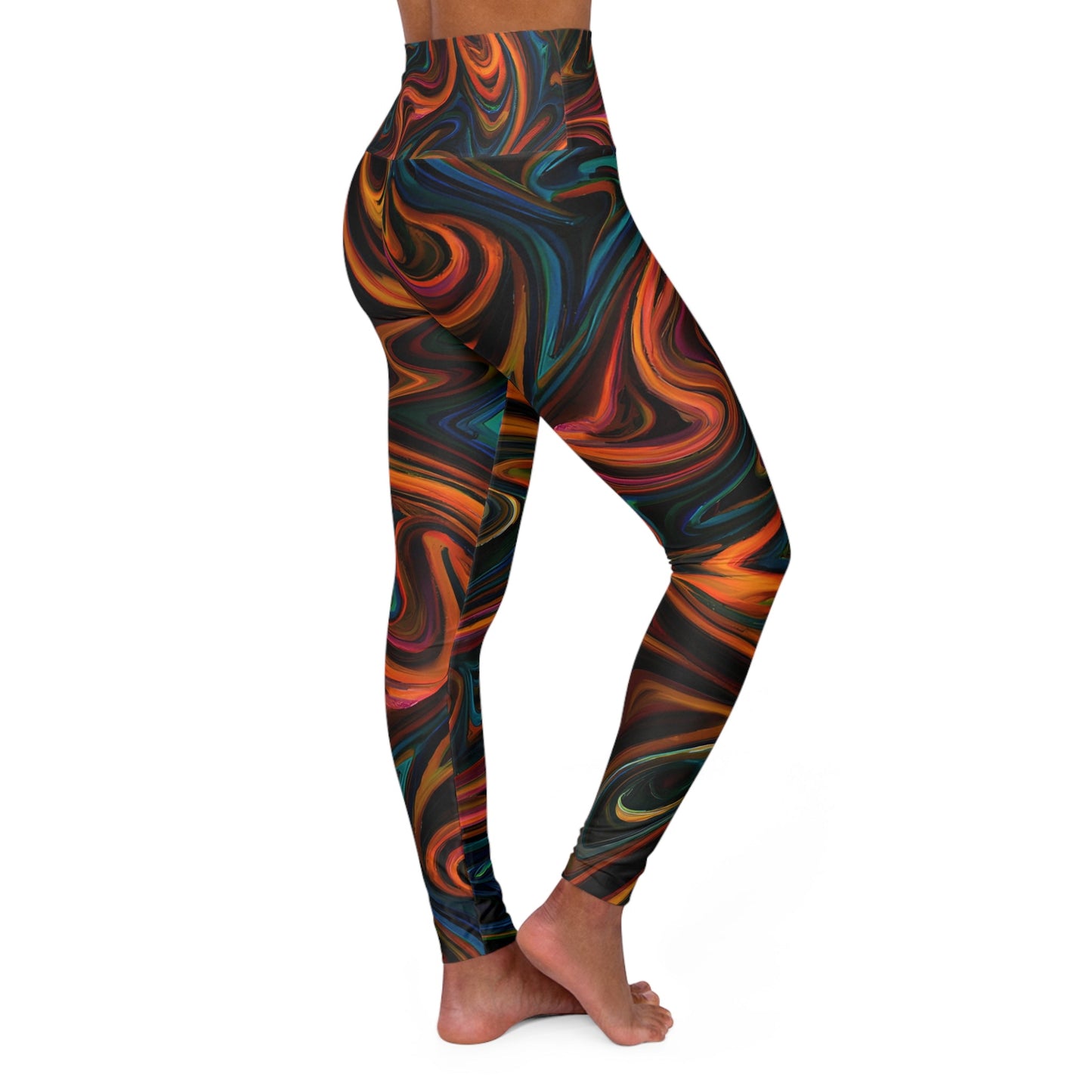Women's Glowing High Waisted Yoga Leggings - Yoga Leggings - Taigora Activewear