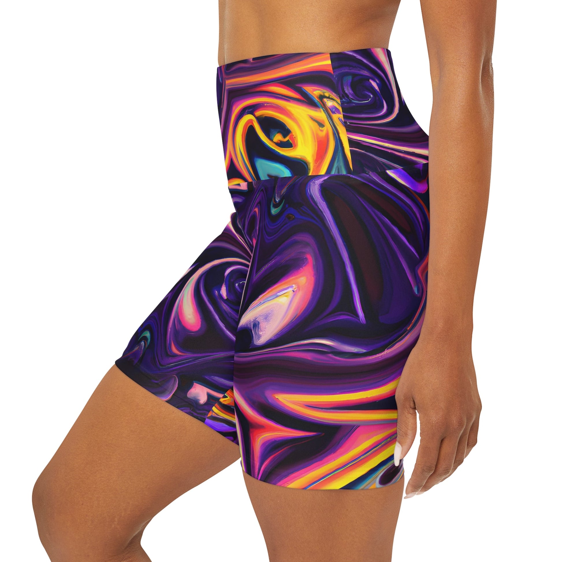 Women's Quantum High Waisted Yoga Shorts - Yoga Shorts - Taigora Activewear