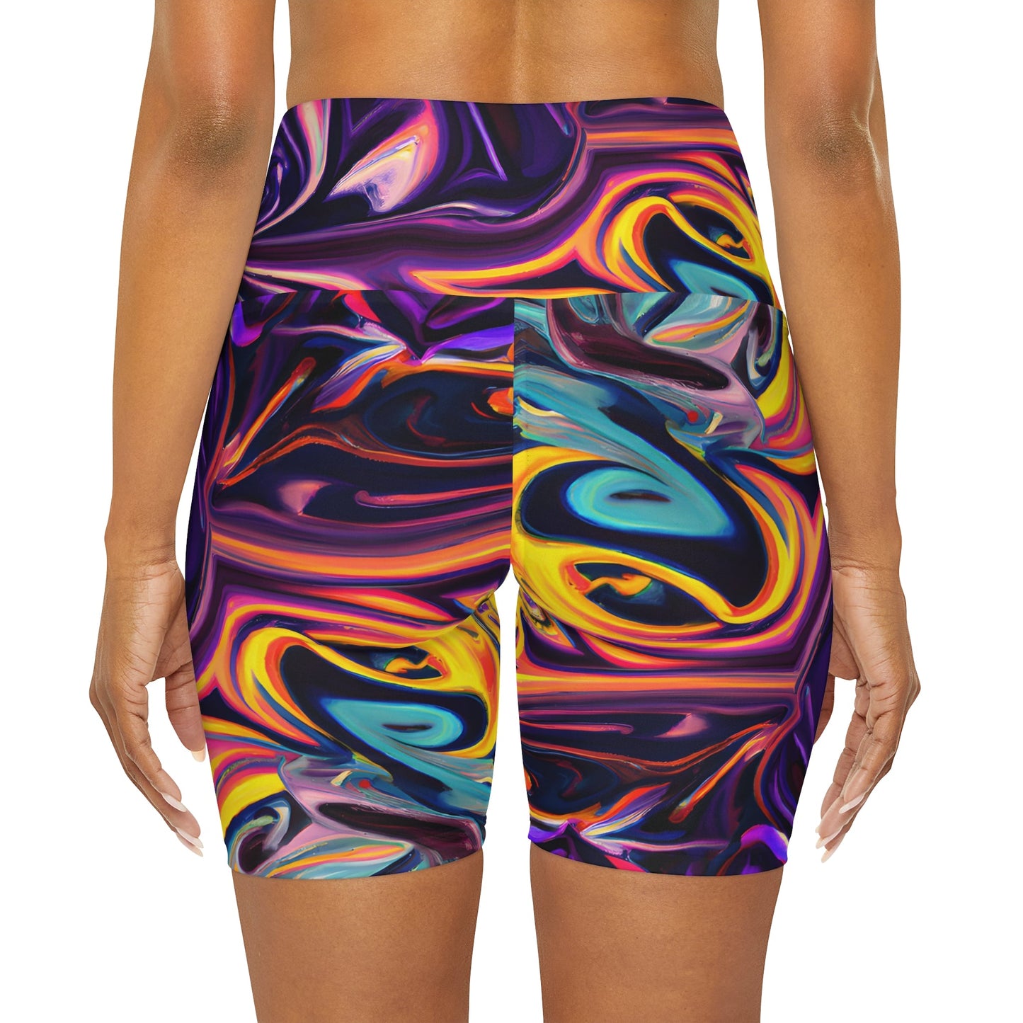Women's Quantum High Waisted Yoga Shorts - Yoga Shorts - Taigora Activewear