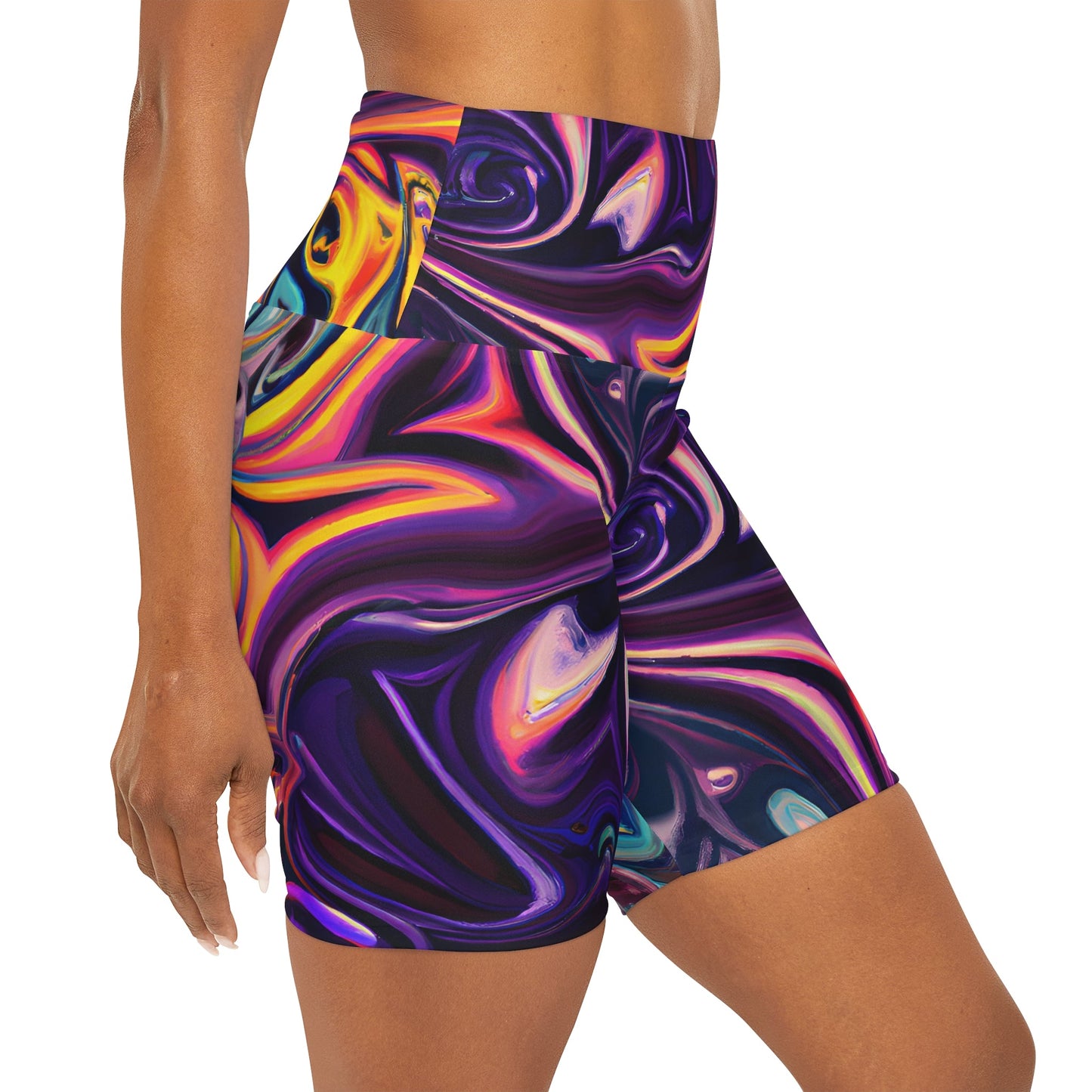 Women's Quantum High Waisted Yoga Shorts - Yoga Shorts - Taigora Activewear